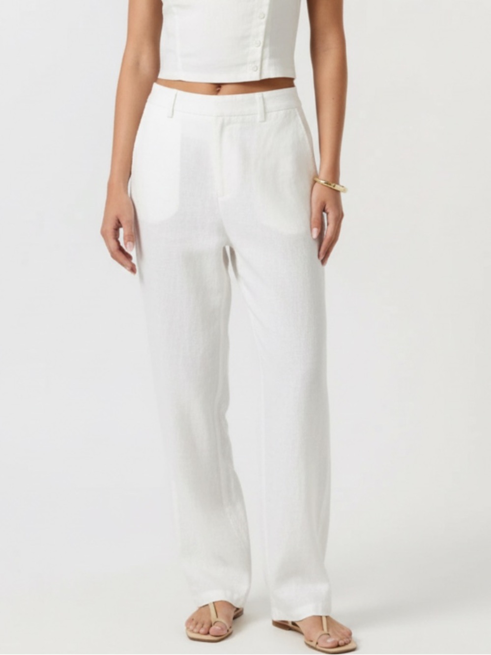 ZARA 100% Linen Pants Women’s Relaxed Tapered Coastal Resort Vacation Medium